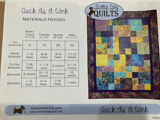 Quick As A Wink Quilt Pattern
