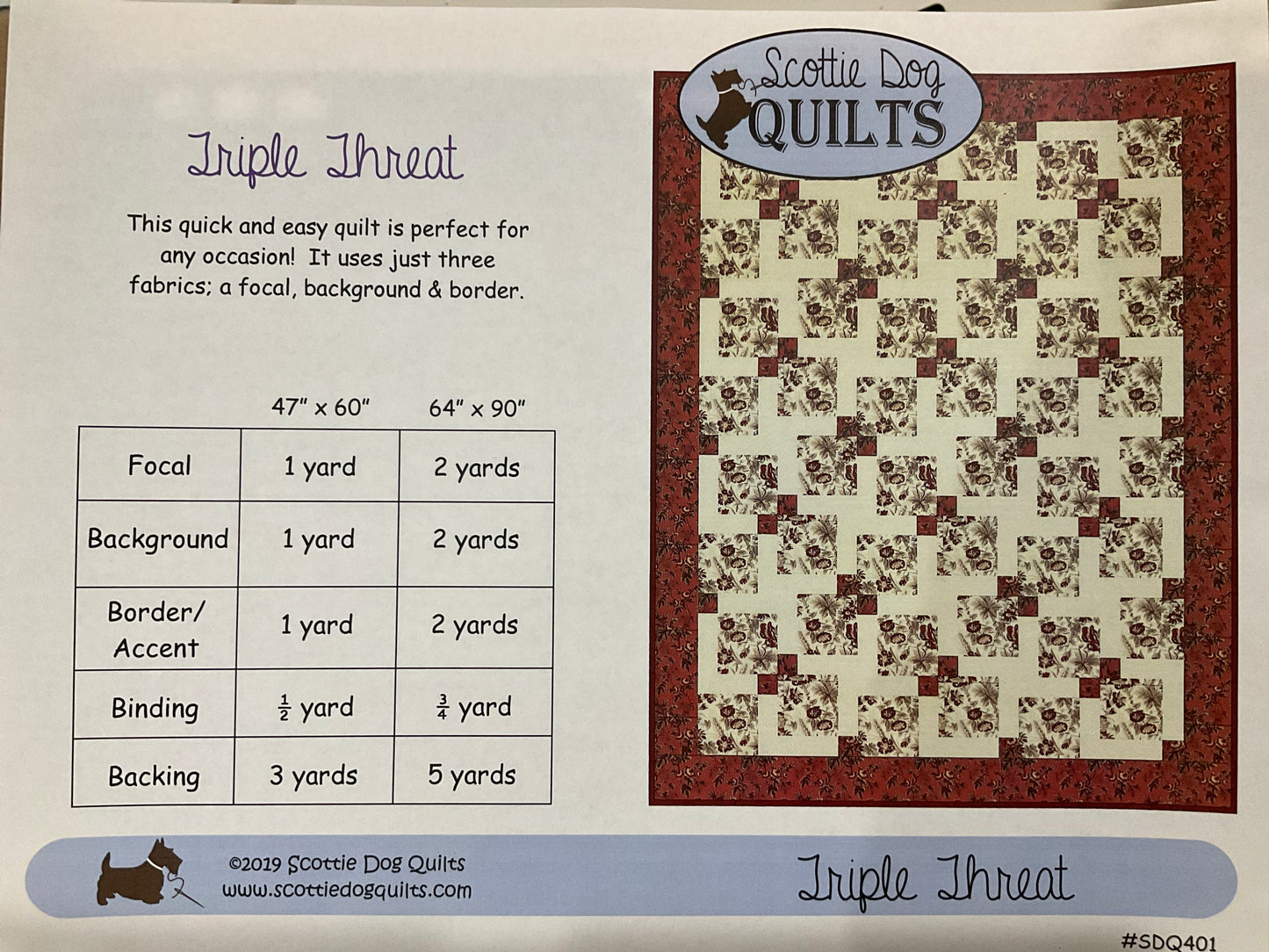 Triple Threat Quilt Pattern