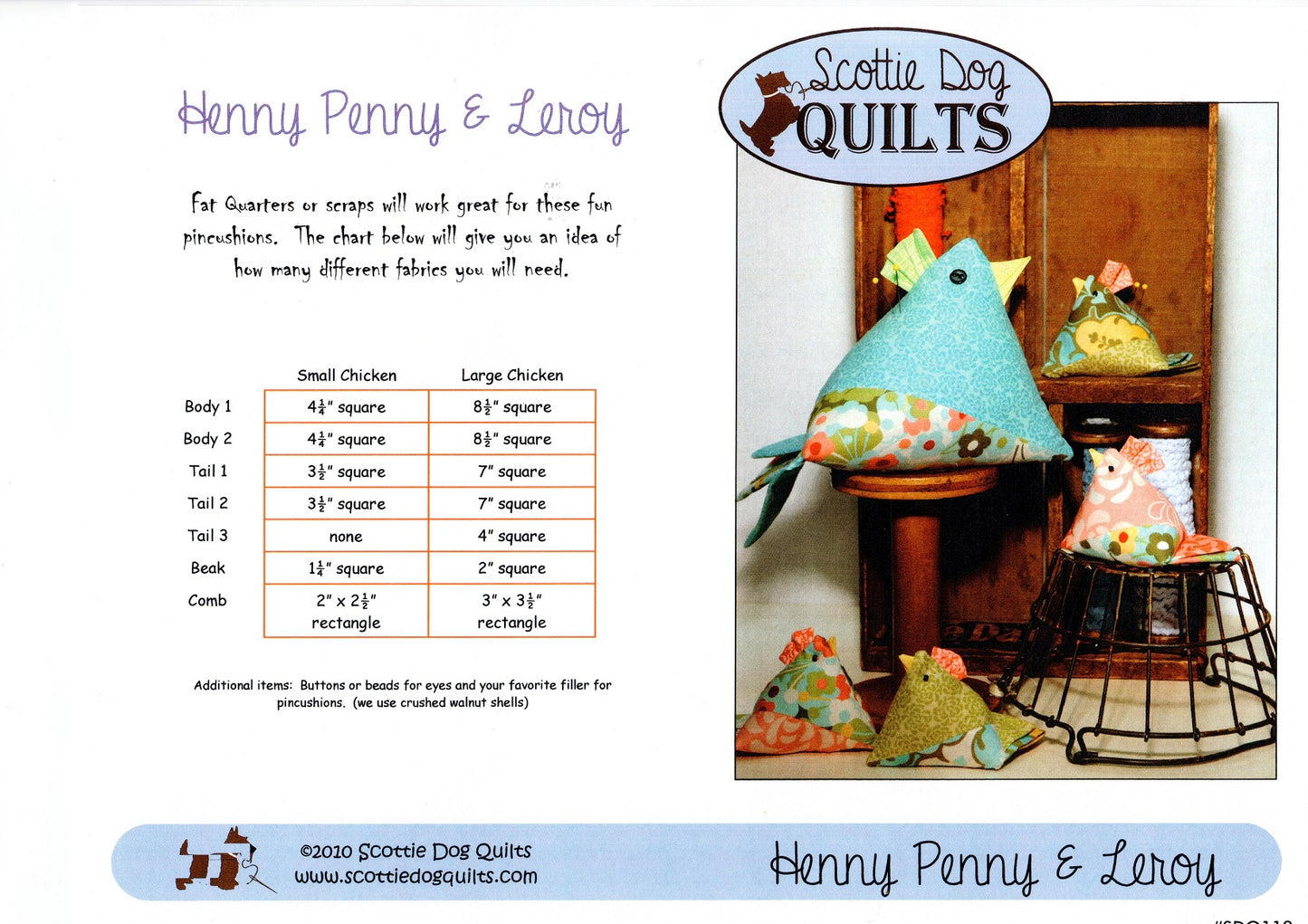 Henny Penny & Leroy Quilt Pattern