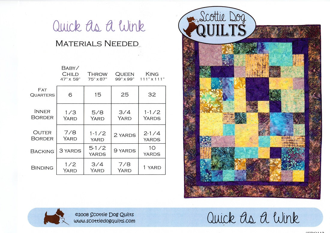Quick As A Wink Quilt Pattern