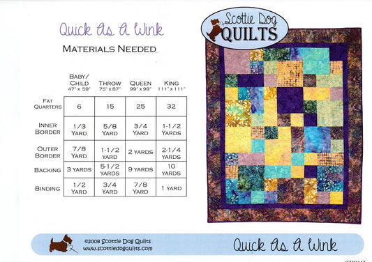 Quick As A Wink Quilt Pattern